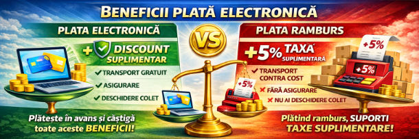Benefici plata card, discount plata electronica