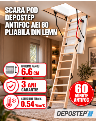 Scara pod antifoc DEPOSTEP AEI 60 rezistenta la foc 60 minute, 280H