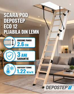 Scara pod DEPOSTEP ECO 12 pliabila din lemn