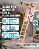 Scara pod DEPOSTEP ECO XL chepeng pod pliabil din lemn, maner telescopic, H max 330 cm