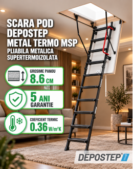 Scara pod DEPOSTEP METAL TERMO MSP pliabila metalica supertermoizolata NEW MODEL