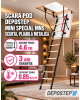 Scara pod DEPOSTEP MINI SPECIAL MNS scurta, metalica cu trepte din lemn, H max 260-265 cm
