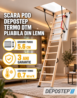 Scara pod DEPOSTEP TERMO DTM pliabila din lemn