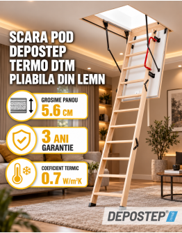 Scara pod DEPOSTEP TERMO DTM pliabila din lemn