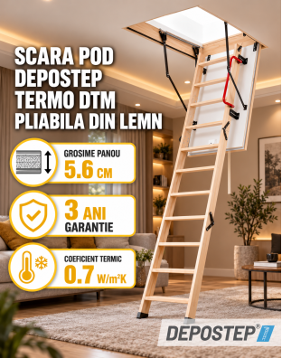 Scara pod DEPOSTEP TERMO DTM pliabila din lemn