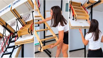 Cat dureaza sa inchizi o scara de pod DEPOSTEP? demonstratie in showroom