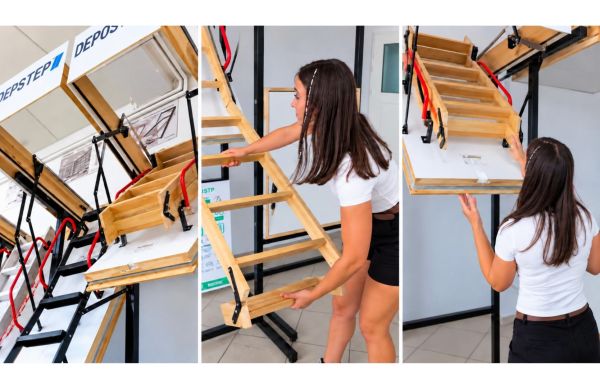 Cat dureaza sa inchizi o scara de pod DEPOSTEP? demonstratie in showroom