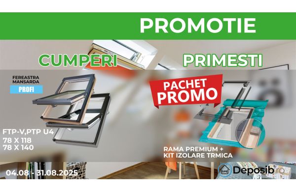 Cumperi una din fereastrele mansarda Fakro FTP si PTP U4 - Primesti rama premium si kitul la jumatate de pret
