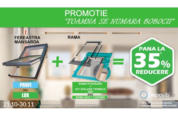 Promotia Fakro -  Pana la 35% Reducere la ferestrele de mansarda din lemn din gama Profi si Lux!
