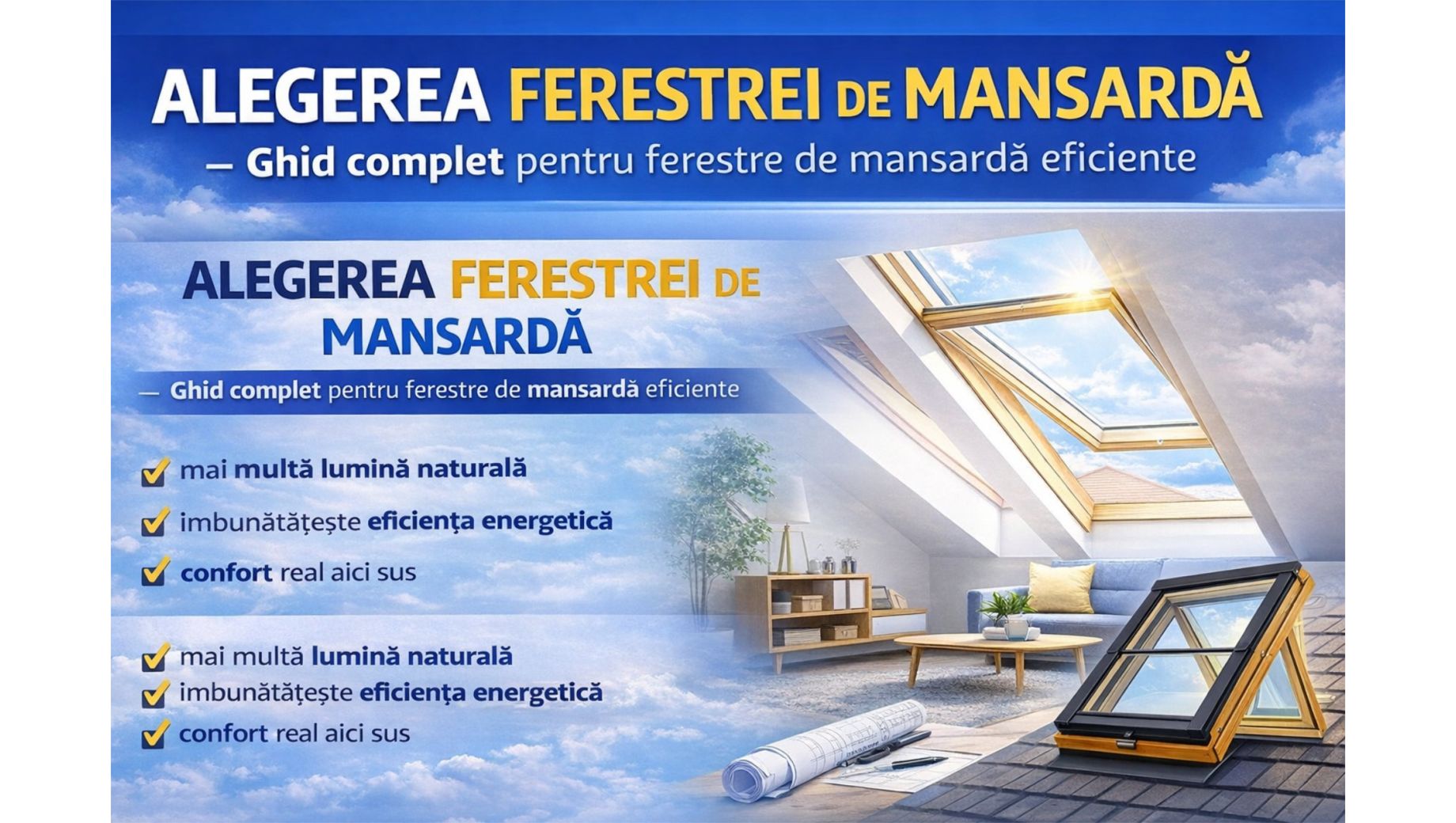 Ferestre de mansarda - Ghid complet in alegerea corecta a unei ferestre de mansarda