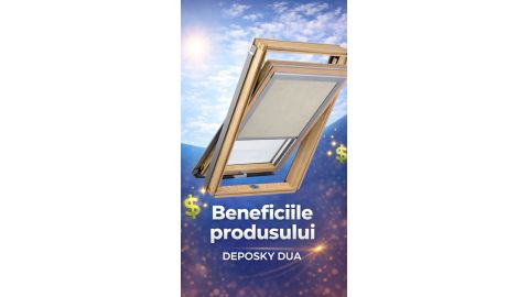 Rulou interior opac MULTIFIT DEPOSKY DUA pentru ferestre de mansarda