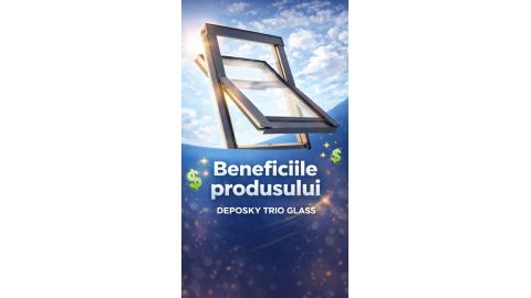 Fereastra mansarda cu geam triplu pentru eficienta energetica ridicata DEPOSKY TRIO GLASS
