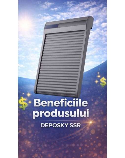Roleta exterioara solara DEPOSKY SSR pentru ferestrele de mansarda, din aluminiu, cu rol de protectie la caldura