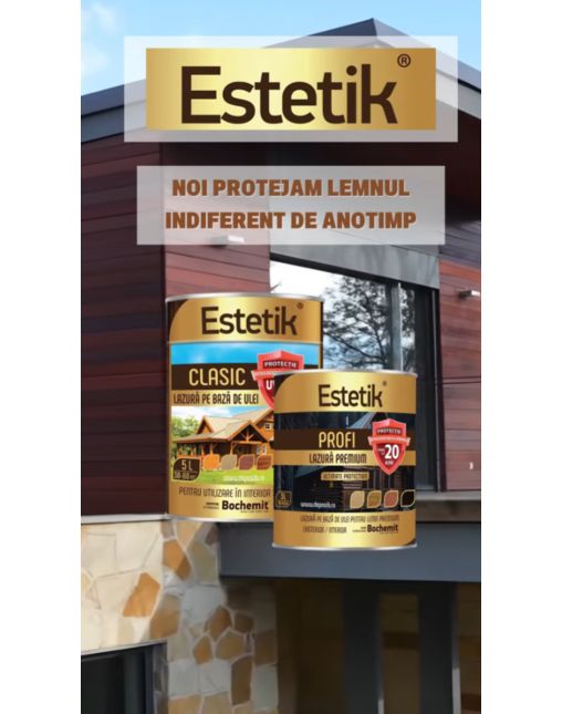 Lazura lemn BOCHEMIT ESTETIK PROFI 3L TEC, protectie avansata UV