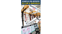 Scară de pod DEPOSTEP – demonstrație de manevrare și pliere
