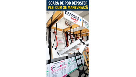 Scară de pod DEPOSTEP – demonstrație de manevrare și pliere