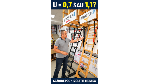 Scară de pod: coeficient termic U 0,7 sau 1,1 W/m²K?