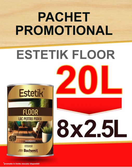 PACHET PROMO Lac lemn ESTETIK FLOOR, 8x2.5L