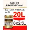 PACHET PROMO Lazura lemn ESTETIK VINTAGE ALB, 8x2.5L