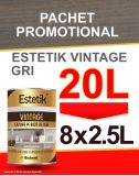 PACHET PROMO Lazura lemn ESTETIK VINTAGE GRI, 8x2.5L