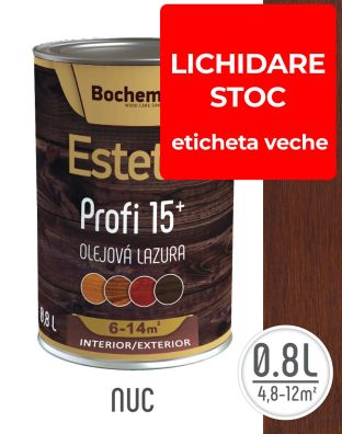 Lazura lemn BOCHEMIT ESTETIK PROFI 0.8L NUC, protectie avansata UV