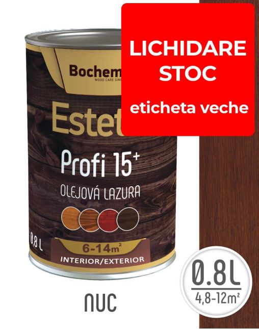 Lazura lemn BOCHEMIT ESTETIK PROFI 0.8L NUC, protectie avansata UV