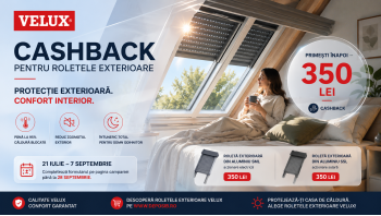 Roleta exterioara VELUX – Cashback 350 lei | Protectie impotriva caldurii