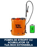 Pompa de stropit / Vermorel electric 12L cu acumulator, tija extensibila din inox