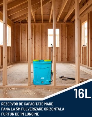 Pompa de stropit / Vermorel electric 16L cu acumulator, tija extensibila din inox