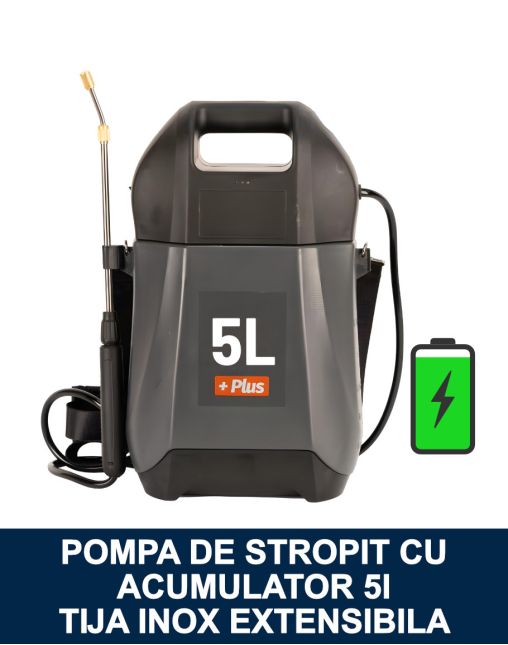 Pompa de stropit / Vermorel electric 5L cu acumulator, tija extensibila din inox