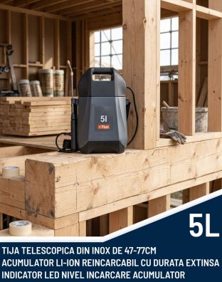 Pompa de stropit / Vermorel electric 5L cu acumulator, tija extensibila din inox