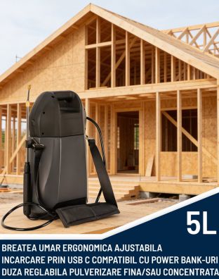 Pompa de stropit / Vermorel electric 5L cu acumulator, tija extensibila din inox