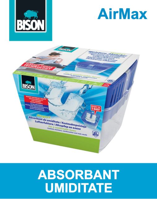 Absorbant umiditate Bison Air Max 480g, reduce condensul si mirosul de mucegai