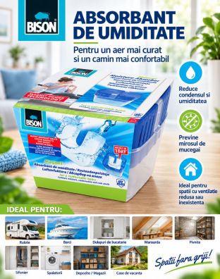 Absorbant umiditate Bison Air Max 480g, reduce condensul si mirosul de mucegai