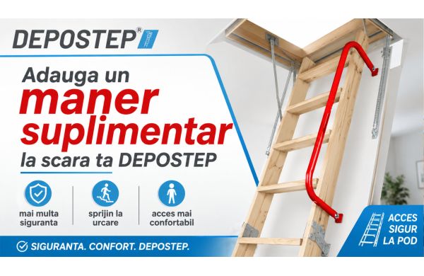 Maner suplimentar pentru scara de pod: de ce recomandam doua manere?