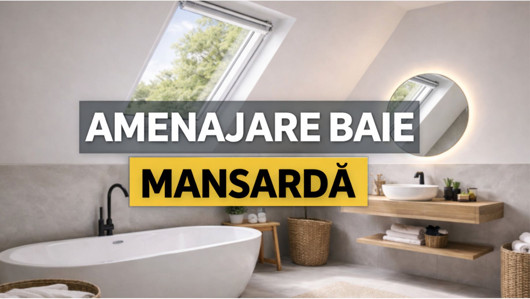 Amenajare baie mansarda – ghid complet pentru lumină, ventilație și confort