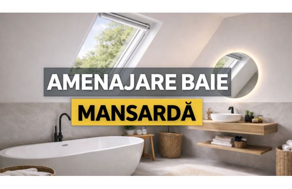Amenajare baie mansarda – ghid complet pentru lumină, ventilație și confort