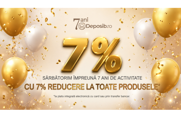 Sărbătorim 7 ani de activitate cu 7 % reducere la toate produsele