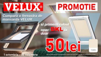 Cumpara fereastra de mansarda VELUX si primesti ruloul DKL bej la doar 50 lei | Campania VELUX 2026