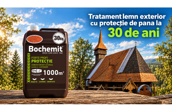 Tratament lemn exterior cu protectie de pana la 30 de ani - Bochemit Forte Profi