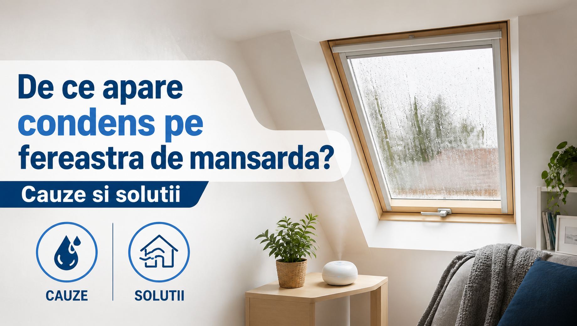 De ce apare condens pe fereastra de mansarda? Cauze si solutii