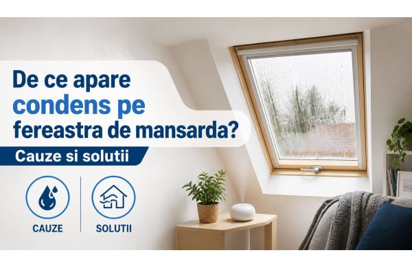 De ce apare condens pe fereastra de mansarda? Cauze si solutii