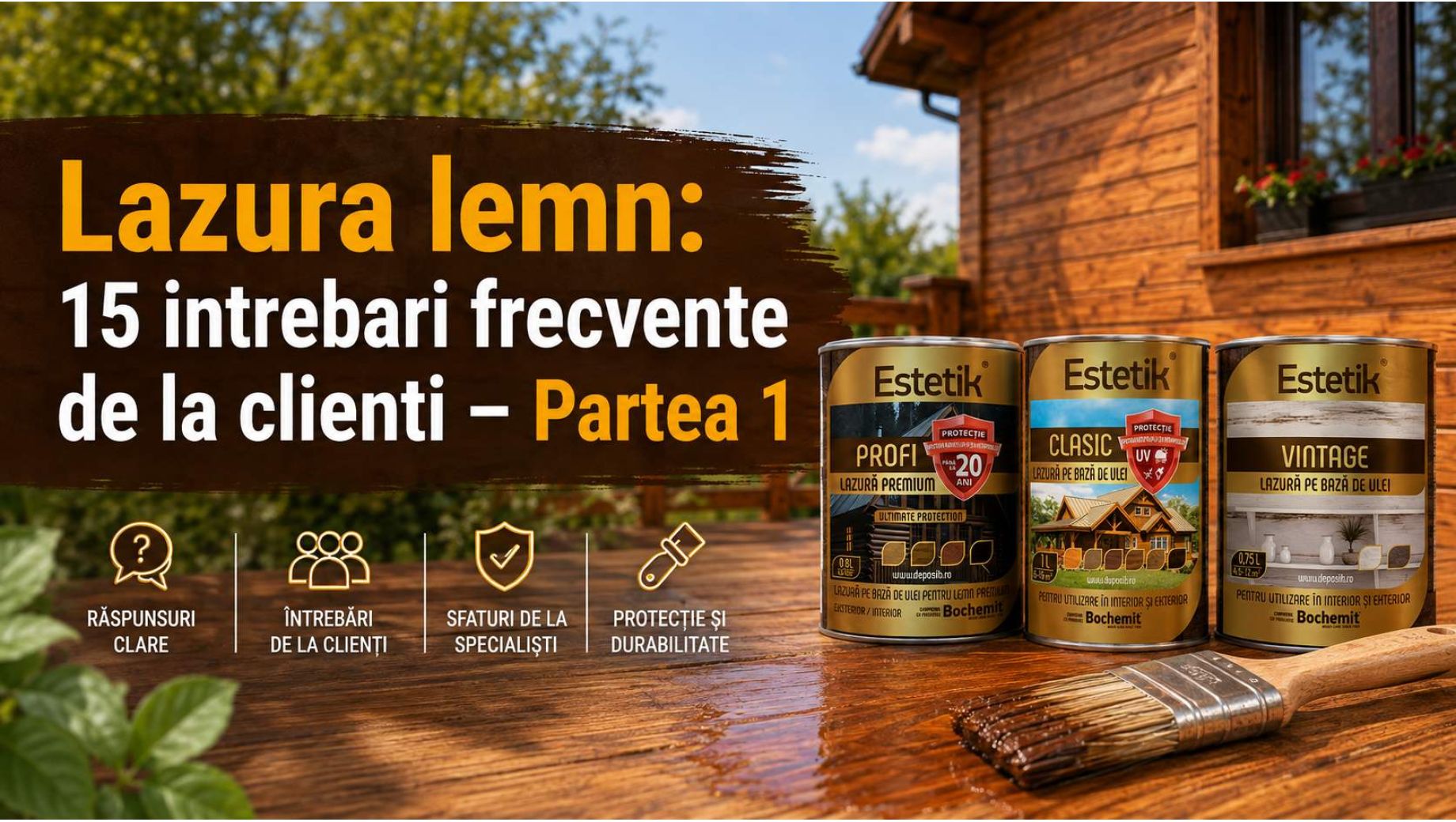 Lazura lemn: 15 intrebari frecvente de la clienti – Partea 1