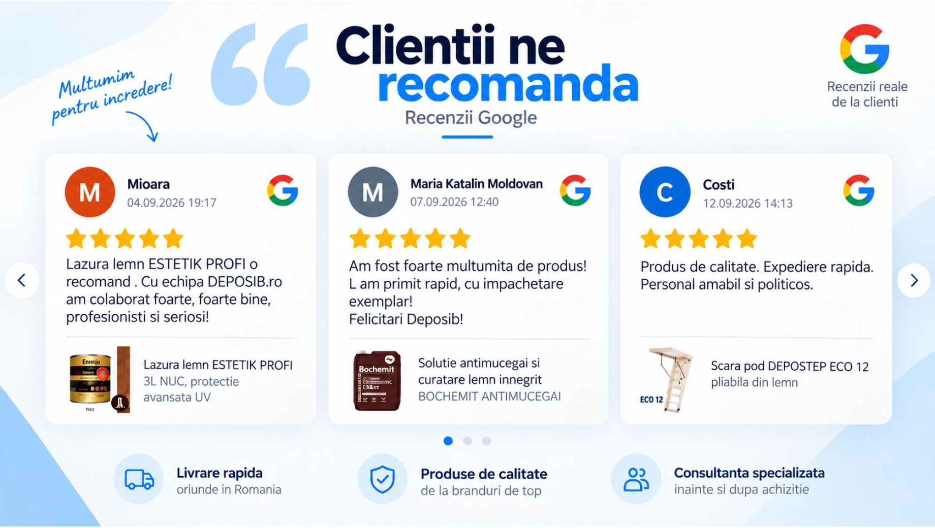 Ce ne spun clientii despre experienta lor cu DEPOSIB