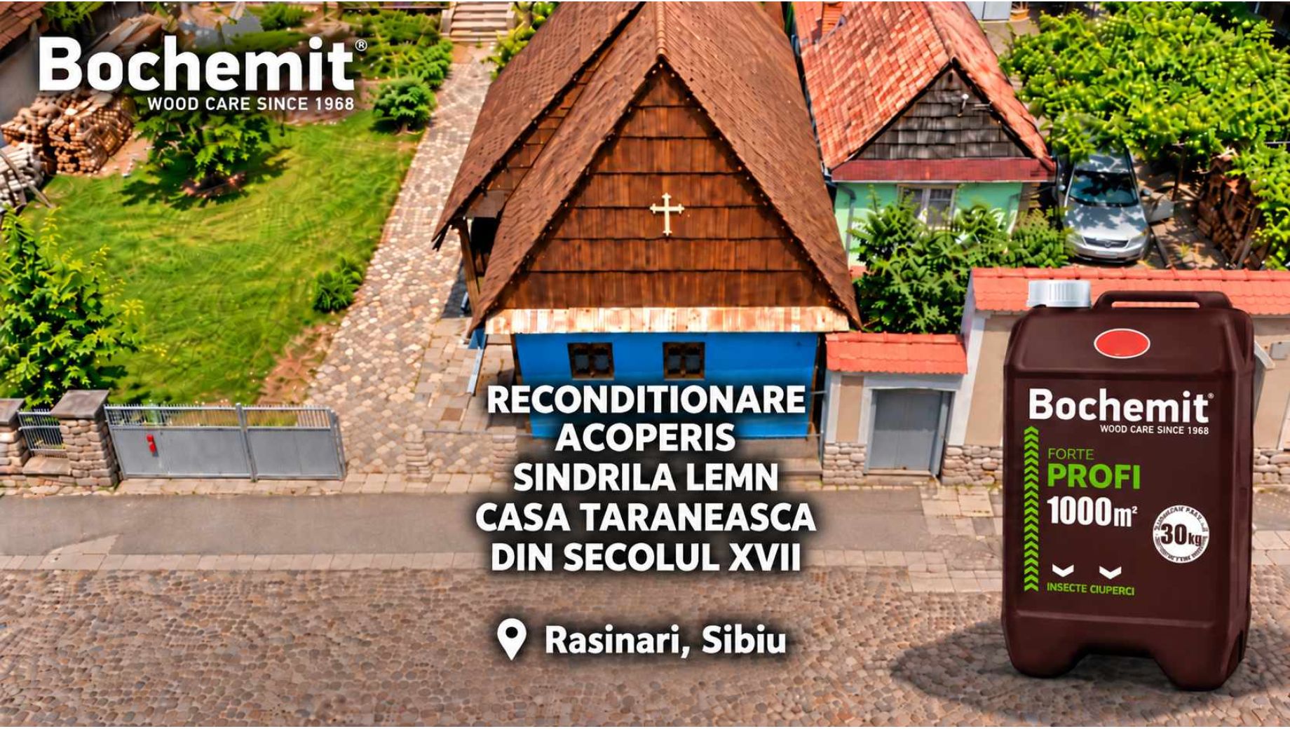 O casa cu poveste din Rasinari: acoperis din sindrila de lemn reconditionat cu Bochemit