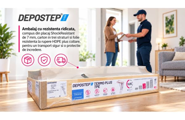 Ambalajul pentru scari de pod DEPOSTEP, special conceput pentru transport sigur