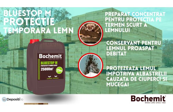 Conservant pentru lemn proaspat debitat – de ce Bochemit Bluestop M este alegerea ideala pentru protectie temporara