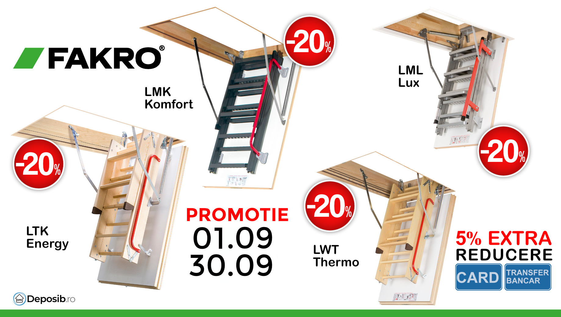 Promotie extinsa la scarile de pod, mansarda Fakro !!