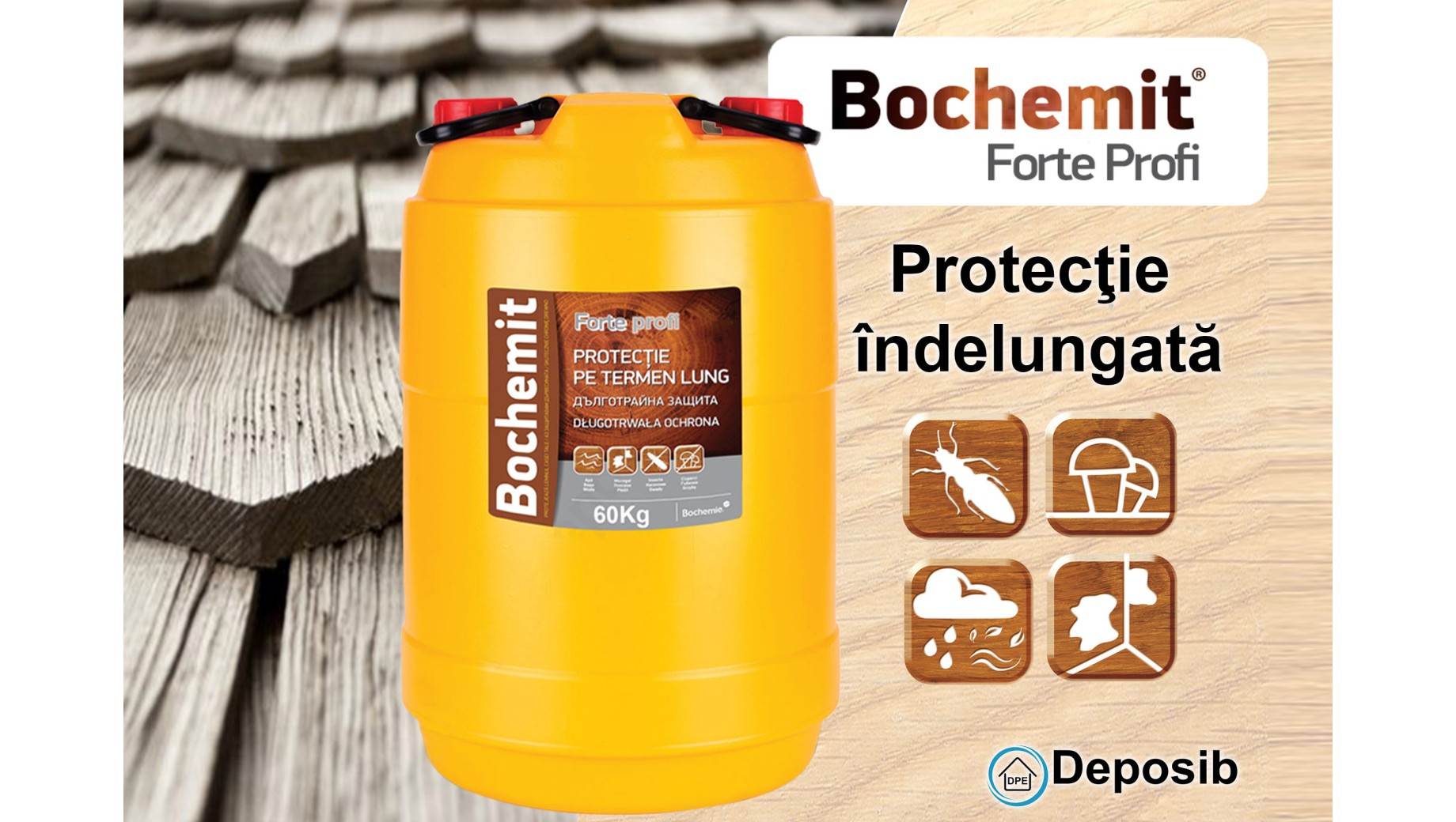 Bochemit Forte Profi - tratarea pe termen lung a lemnului Bochemit Forte Profi - tratarea pe termen lung a lemnului