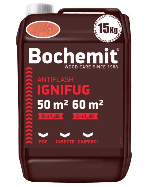 Solutie ignifugare lemn BOCHEMIT ANTIFLASH 15KG MARO, B-s1 d0, C-s1 d0